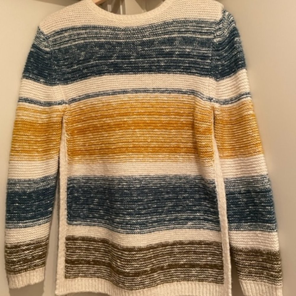 ZARA Girl's Striped Crochet Split Side Sweater size 13-14 years